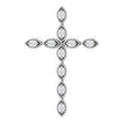 14K Gold Round Natural Diamond Milgrain Cross Pendant – 1/10 CTW