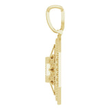 14K Gold Round Natural Diamond Filigree Pendant - Yellow Gold - view 3