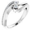 14K Gold Round Natural Diamond Two-Stone Ring – 2.4mm Stones