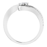 14K Gold Round Natural Diamond Two-Stone Ring – 2.4mm Stones - view 2