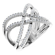 14K Gold Round Natural Diamond Criss-Cross Ring VIII