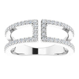 14K Gold Round Natural Diamond Negative Space Ring IV - White Gold - view 3