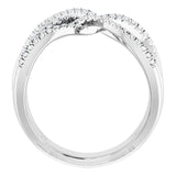 14K Gold Round Natural Diamond Criss-Cross Ring VIII - view 2