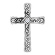 14K Gold Round Natural Diamond Milgrain Cross Pendant – 0.01 CTW