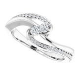 14K Gold Round Natural Diamond Two-Stone Ring – 2.4mm Stones - view 5