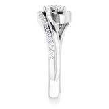 14K Gold Round Natural Diamond Two-Stone Ring – 2.4mm Stones - view 4