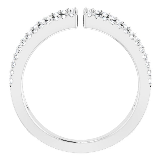 14K Gold Round Natural Diamond Negative Space Ring IV - White Gold - view 2