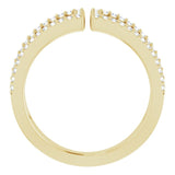 14K Gold Round Natural Diamond Negative Space Ring IV - Yellow Gold - view 2