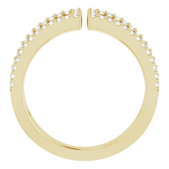 14K Gold Round Natural Diamond Negative Space Ring IV - Yellow Gold - view 2