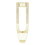 14K Gold Round Natural Diamond Negative Space Ring IV - Yellow Gold - view 4