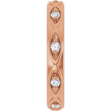 14K Gold Round Natural Diamond Eternity Band – 1/5 CTW - Rose Gold - view 4