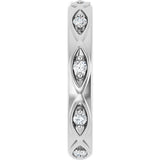 14K Gold Round Natural Diamond Eternity Band – 1/5 CTW - White Gold - view 4