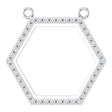 Platinum Round Lab-Grown Diamond Engravable Hexagon Necklace