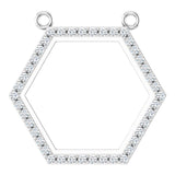 Platinum Round Lab-Grown Diamond Engravable Hexagon Necklace