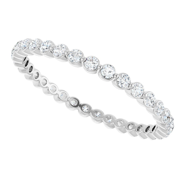 14K Gold Round Lab-Grown Diamond Eternity Band - White Gold - view 5
