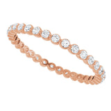 14K Gold Round Natural Diamond Eternity Band - Rose Gold - view 5