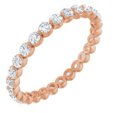 14K Gold Round Lab-Grown Diamond Eternity Band - Rose Gold