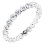 14K Gold Round Natural Diamond Eternity Band - White Gold