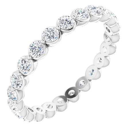 Platinum Round Natural Diamond Eternity Band