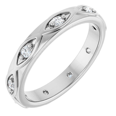 Platinum Round Natural Diamond Eternity Band – 1/5 CTW