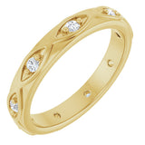 14K Gold Round Natural Diamond Eternity Band – 1/5 CTW - Yellow Gold