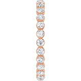 14K Gold Round Lab-Grown Diamond Eternity Band - Rose Gold - view 4