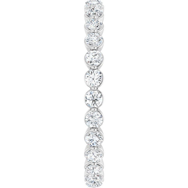 14K Gold Round Natural Diamond Eternity Band - White Gold - view 4