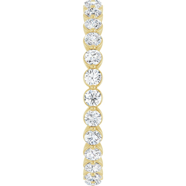 14K Gold Round Lab-Grown Diamond Eternity Band - Yellow Gold - view 4