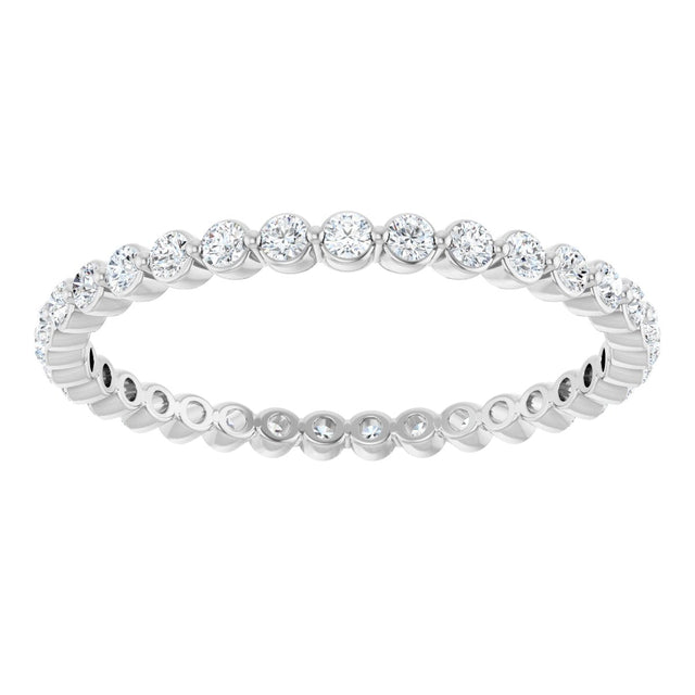 Platinum Round Lab-Grown Diamond Eternity Band - view 3