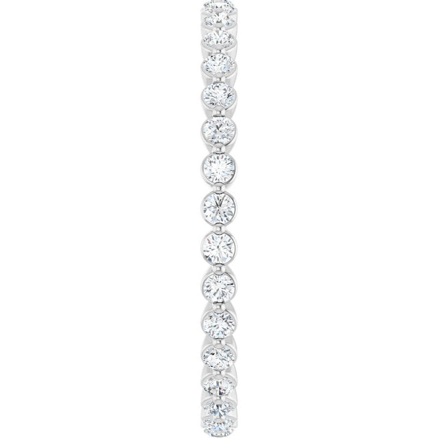 14K Gold Round Lab-Grown Diamond Eternity Band - White Gold - view 4