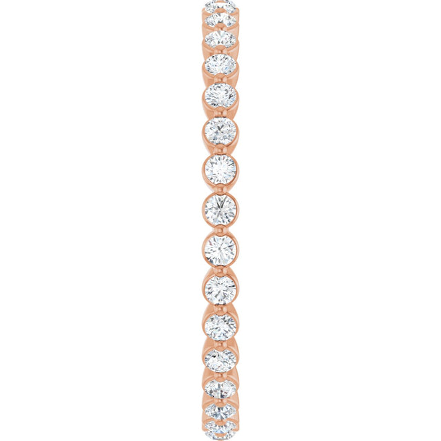 14K Gold Round Natural Diamond Eternity Band - Rose Gold - view 4