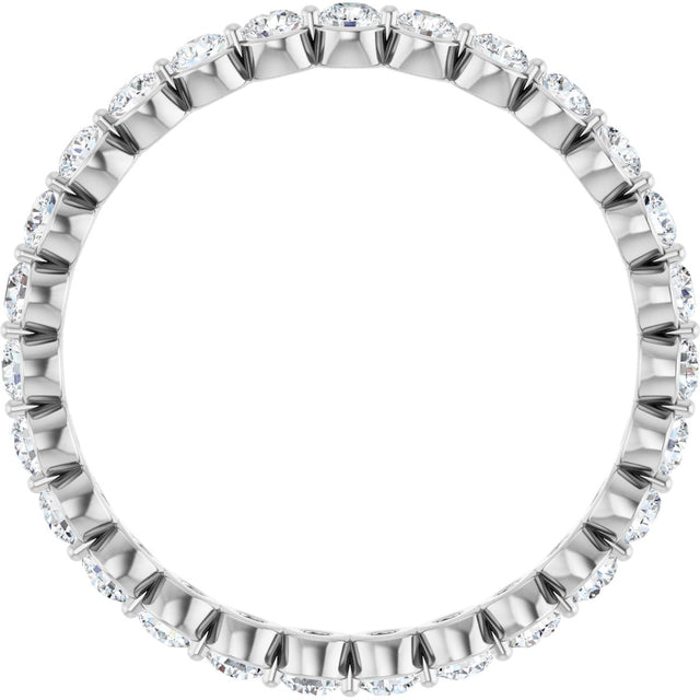 Platinum Round Lab-Grown Diamond Eternity Band - view 2