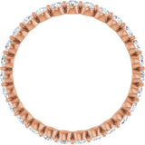 14K Gold Round Lab-Grown Diamond Eternity Band - Rose Gold - view 2