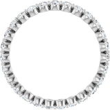 14K Gold Round Natural Diamond Eternity Band - White Gold - view 2