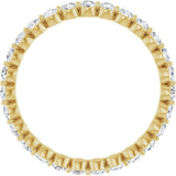 14K Gold Round Lab-Grown Diamond Eternity Band - Yellow Gold - view 2