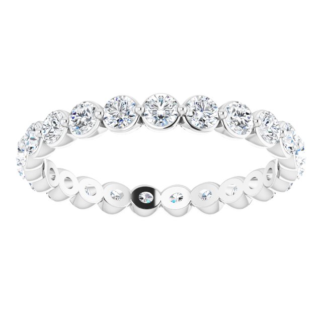 Platinum Round Natural Diamond Eternity Band - view 3