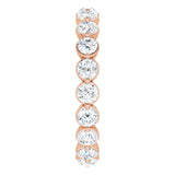 14K Gold Round Natural Diamond Eternity Band - Rose Gold - view 4