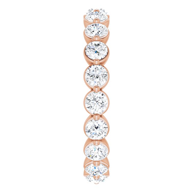 14K Gold Round Natural Diamond Eternity Band - Rose Gold - view 4