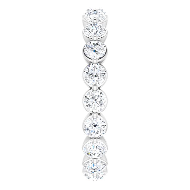 Platinum Round Natural Diamond Eternity Band - view 4