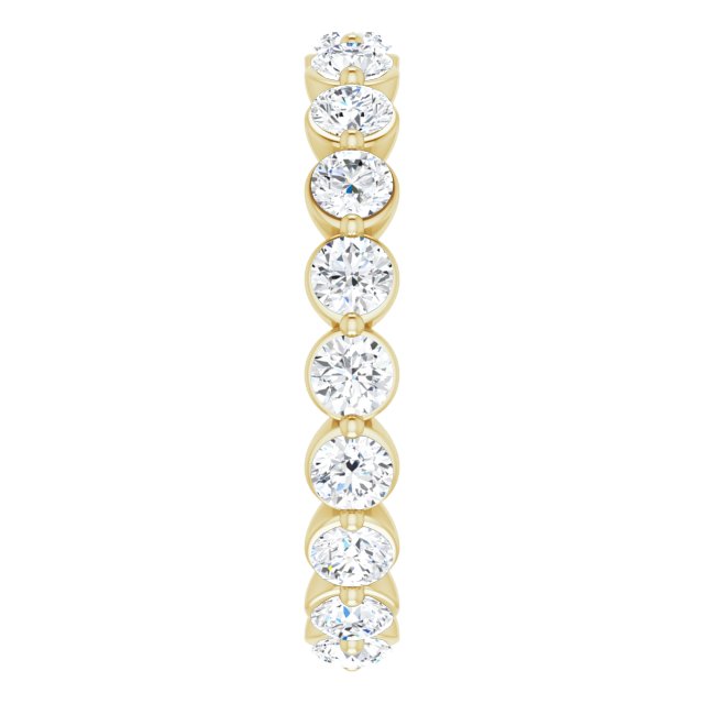 14K Gold Round Natural Diamond Eternity Band - Yellow Gold - view 4