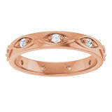 14K Gold Round Natural Diamond Eternity Band – 1/5 CTW - Rose Gold - view 3