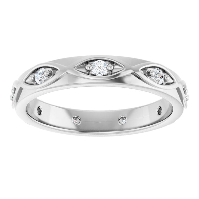 Platinum Round Natural Diamond Eternity Band – 1/5 CTW - view 3