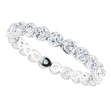 14K Gold Round Lab-Grown Diamond Eternity Band - White Gold - view 5