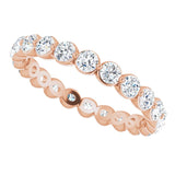 14K Gold Round Natural Diamond Eternity Band - Rose Gold - view 5