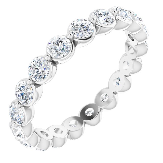 Platinum Round Natural Diamond Eternity Band