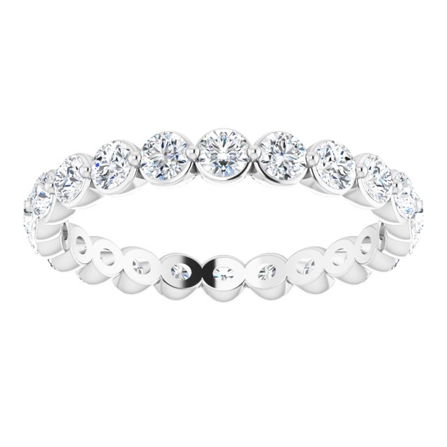 Platinum Round Lab-Grown Diamond Eternity Band - view 3