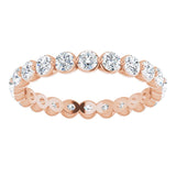 14K Gold Round Lab-Grown Diamond Eternity Band - Rose Gold - view 3