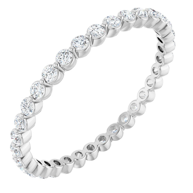 Platinum Round Lab-Grown Diamond Eternity Band