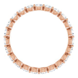 14K Gold Round Natural Diamond Eternity Band - Rose Gold - view 2