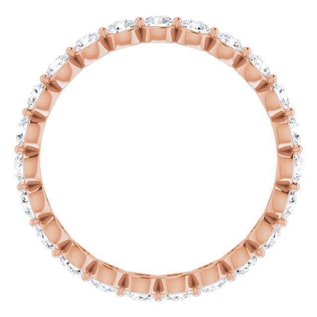 14K Gold Round Natural Diamond Eternity Band - Rose Gold - view 2